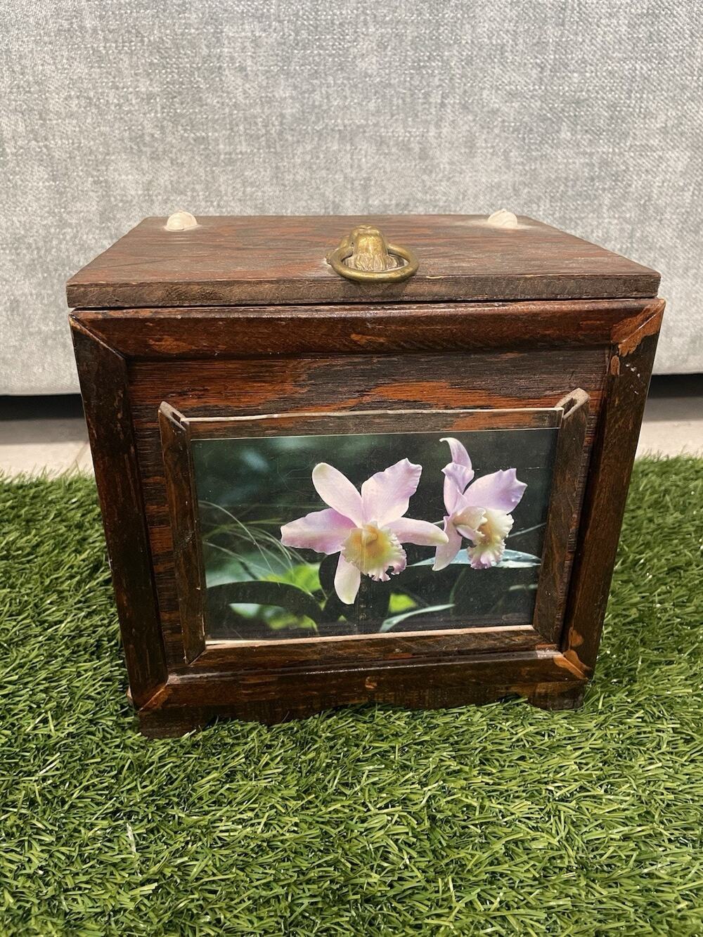 Vintage Wooden Faux Book Stack Box Hidden Secret Compartment 9 X 9